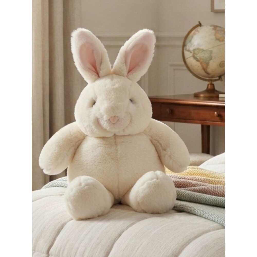 1992 Gund Fluffy White Plush Stuffed Animal Bunny